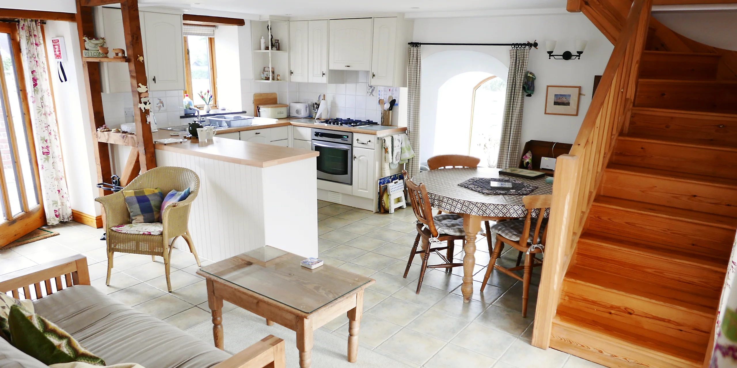 Rhydd Barn ground floor open plan area