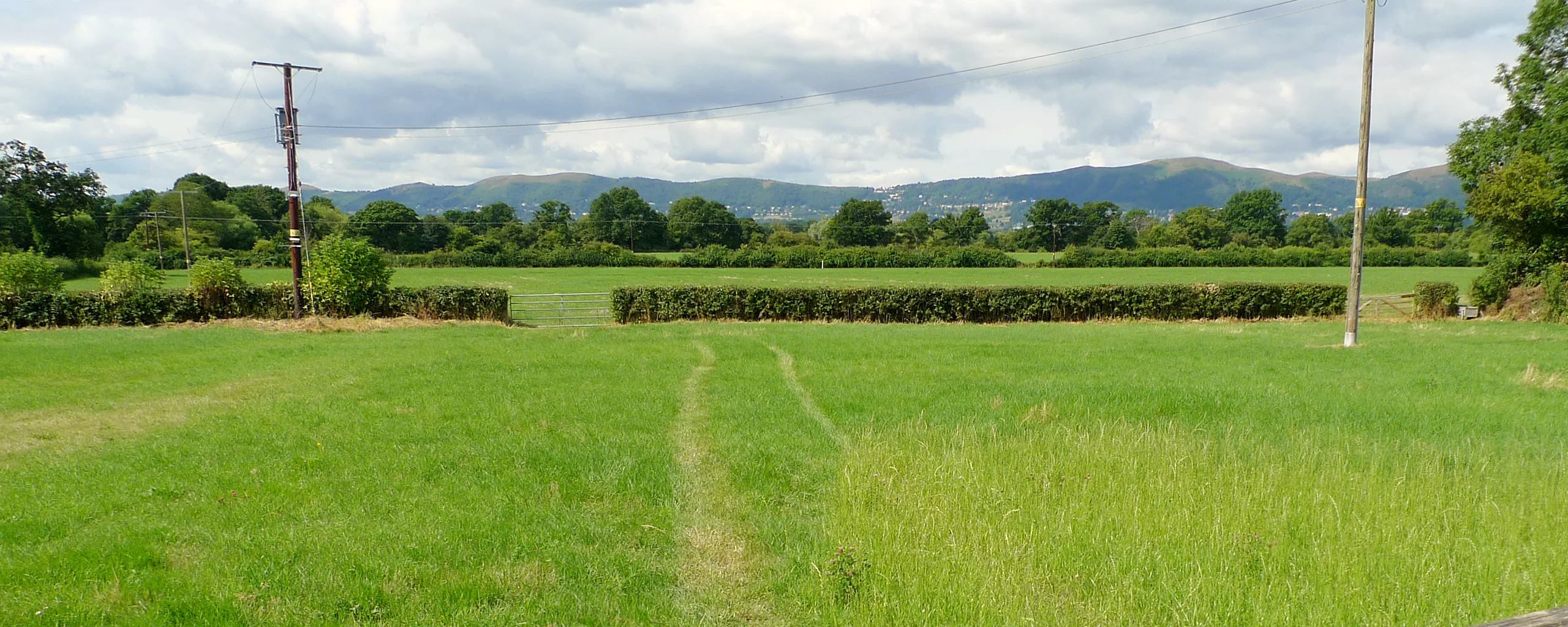 The wide ranging view of the Malvern Hills as seen from Rhydd Barn
